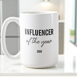 Mug Influenceur de style moderne simple noir et blanc