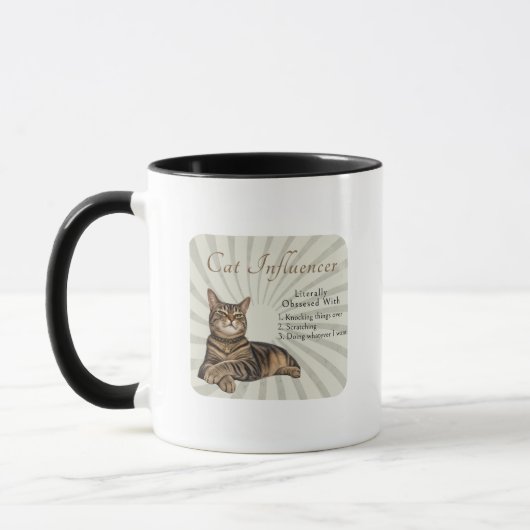 Mug Influenceur félin littéralement obsédé (Gauche)