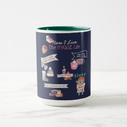Mug Infographie de la vie d'HYGGE confortable Marine p