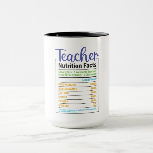 Mug Information nutritionnelle de l'enseignant (Centre)
