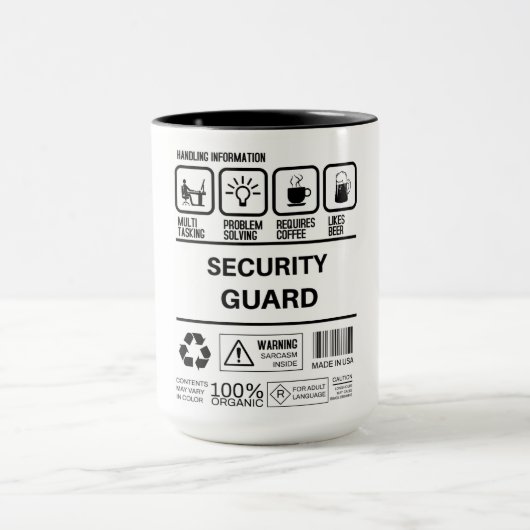 Mug Informations amusantes sur la gestion des gardes d (Centre)