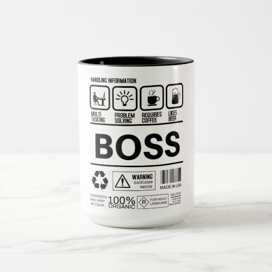Mug Informations amusantes sur la manipulation des Bos (Centre)