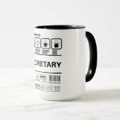 Mug Informations de gestion de secrétaire amusantes (Devant droit)