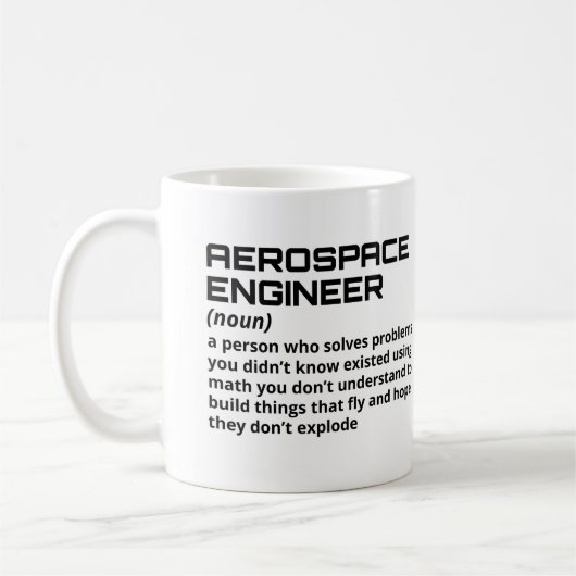 Mug Ingénieur aérospatial - Drôle Définition B-1 (Gauche)