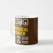 Mug Ingénieur biomédical Faits Étiquette Biomédical (Devant gauche)