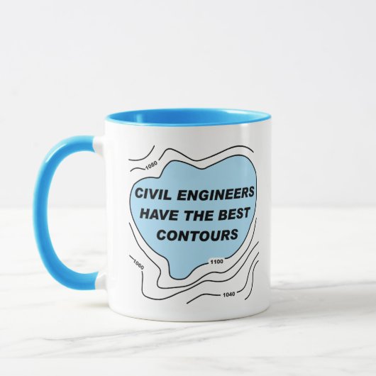Mug Ingénieur Civil Contours Bleus (Gauche)
