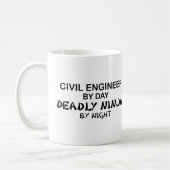 Mug Ingénieur civil Ninja mortel par nuit (Gauche)