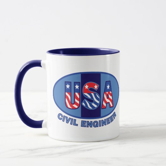 Mug Ingénieur civil patriotique (Gauche)