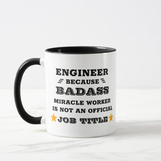 Mug Ingénieur de Badass sur mesure - Drôle cadeau  (Gauche)