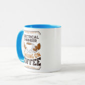 Mug Ingénieur électrique fonctionnant sur café caféine (Devant gauche)