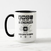 Mug Ingénieur en intelligence artificielle drôle Techn (Gauche)