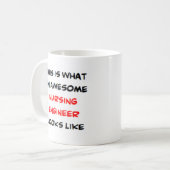 Mug ingénieur en soins infirmiers, génial (Devant gauche)