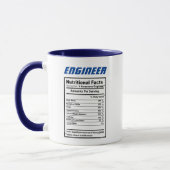 Mug Ingénieur Faits nutritionnels Blagues Puns Drôle C (Gauche)