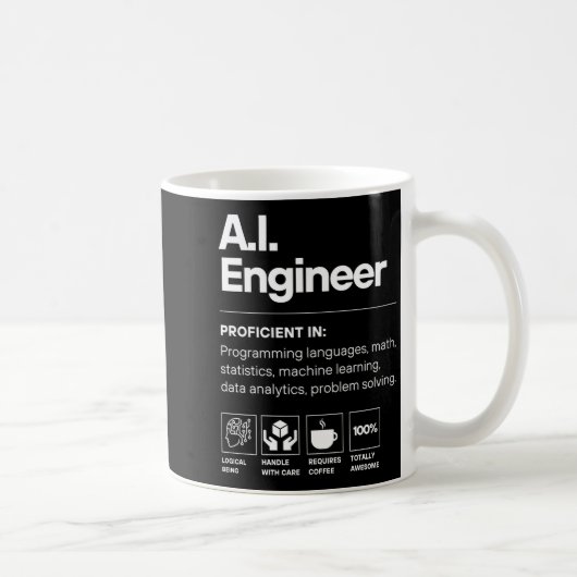 Mug Ingénieur IA drôle (Droite)