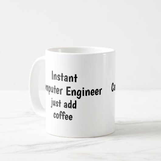 Mug Ingénieur informatique instantané Ajouter un devis (Devant gauche)
