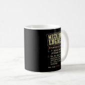 Mug Ingénieur mécanique Drôle Définition du dictionnai (Devant droit)