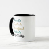 Mug Inhale Anglais Petit Déjeuner Exhale Négativité Mu (Devant gauche)