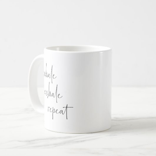 Mug Inhale Exhale Méditation Calme Respirer Minimalist (Devant gauche)