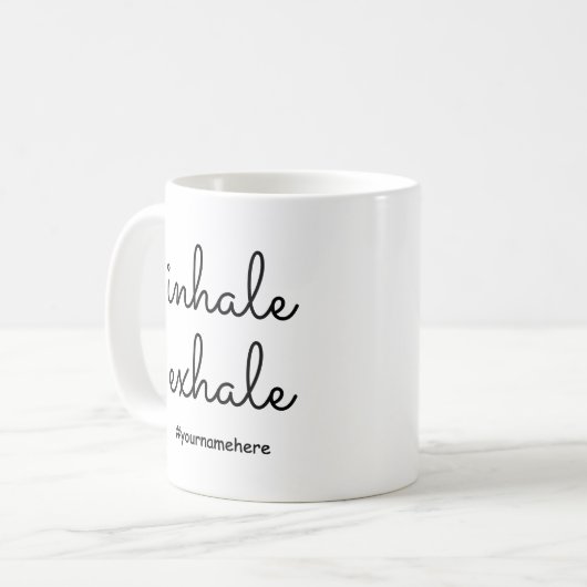 Mug Inhale personnalisée Exhale Calme Respirer Minimal (Devant gauche)