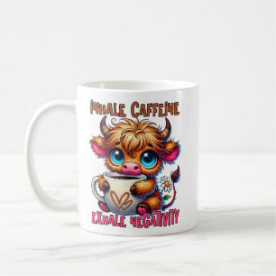 Mug Inhaler la caféine, exhaler la négativité