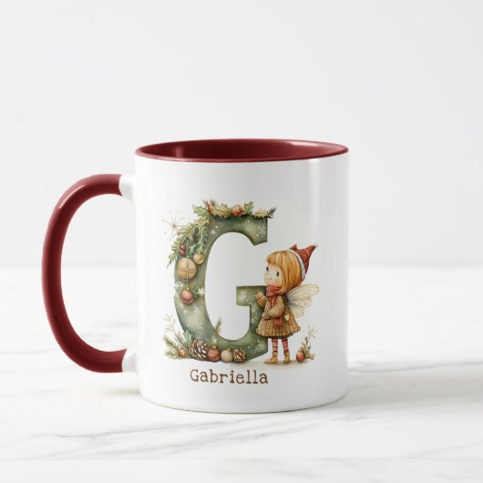 Mug Initia Whimsical Fée de Noël personnalisée (Gauche)