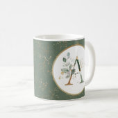 Mug Initial A Gold Green (Devant droit)