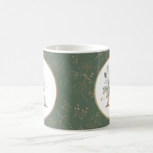 Mug Initial A Gold Green (Centre)