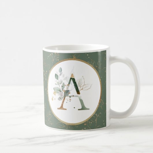 Mug Initial A Gold Green (Droite)