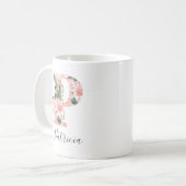 Mug Initial Aquarelle Florale - P (Devant gauche)