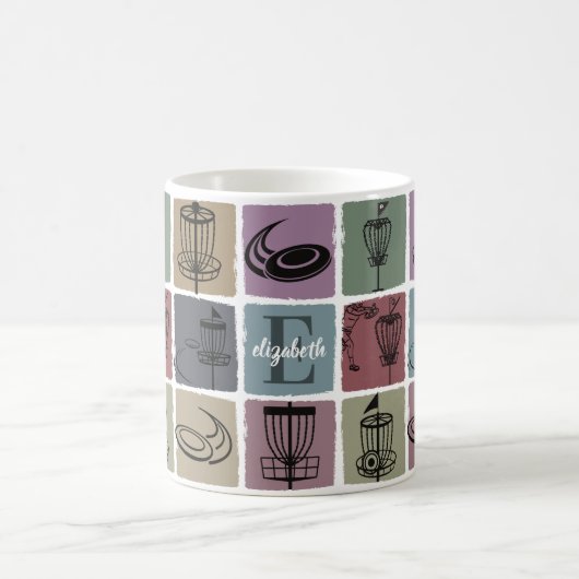 Mug Initial Custom Disc Golf Gift Retro Sports Lover (Centre)