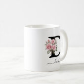 Mug Initial D Roses Roses Florales Fleurs Monogramme N (Devant droit)