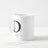Mug Initial D Roses Roses Florales Fleurs Monogramme N (Devant gauche)