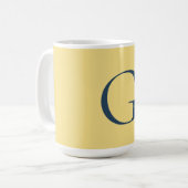 Mug Initial Letter Monogram Jasmine Slate Grey Plain (Devant gauche)