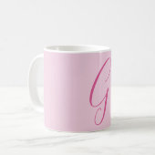 Mug Initial Letter Monogram Light Pink Plain Chic (Devant gauche)