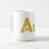 Mug Initial Letters Monogram Gold Color Plain Simple (Devant gauche)
