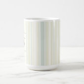 Mug Initial Neutral Dusty Blue Stripe Rustic Farmhouse (Centre)
