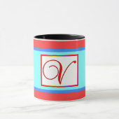 MUG INITIAL V MONOGRAM AQUA (Centre)