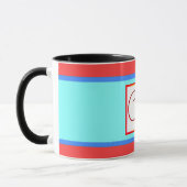 MUG INITIAL V MONOGRAM AQUA (Gauche)