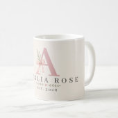 Mug Initial vintage personnalisé (Devant droit)