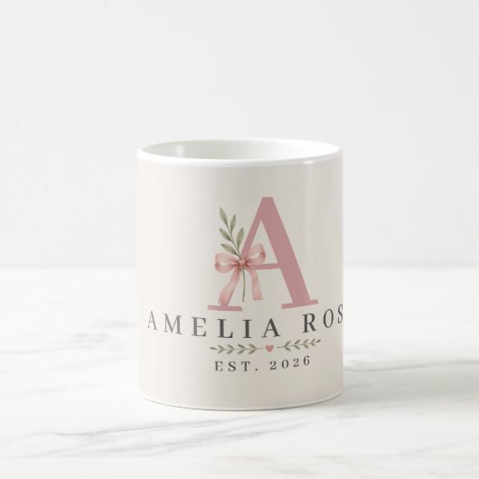 Mug Initial vintage personnalisé (Centre)
