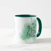 Mug Initiale A Aquarelle Monogramme Vert Botanique (Devant droit)