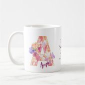 Mug Initiale A d'ange personnalisée avec motif de cœur (Gauche)