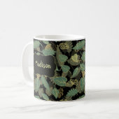 Mug Initiale botanique élégante pour anniversaire avec (Devant gauche)