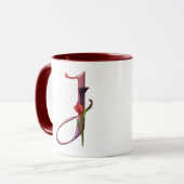 Mug Initiale colorée J de calla (Devant gauche)
