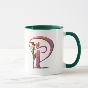 Mug Initiale colorée P de calla
