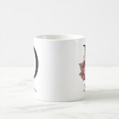 Mug Initiale D florale rose moderne (Centre)