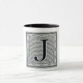 Mug Initiale de bois de graveur de gravure sur bois en (Centre)