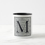 Mug Initiale de bois de graveur de gravure sur bois en (Centre)