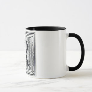 Mug Initiale de bois de graveur de gravure sur bois en