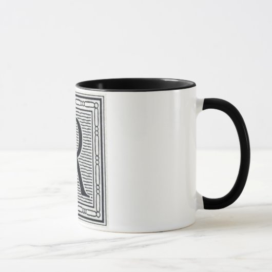 Mug Initiale de bois de graveur de gravure sur bois en (Droite)